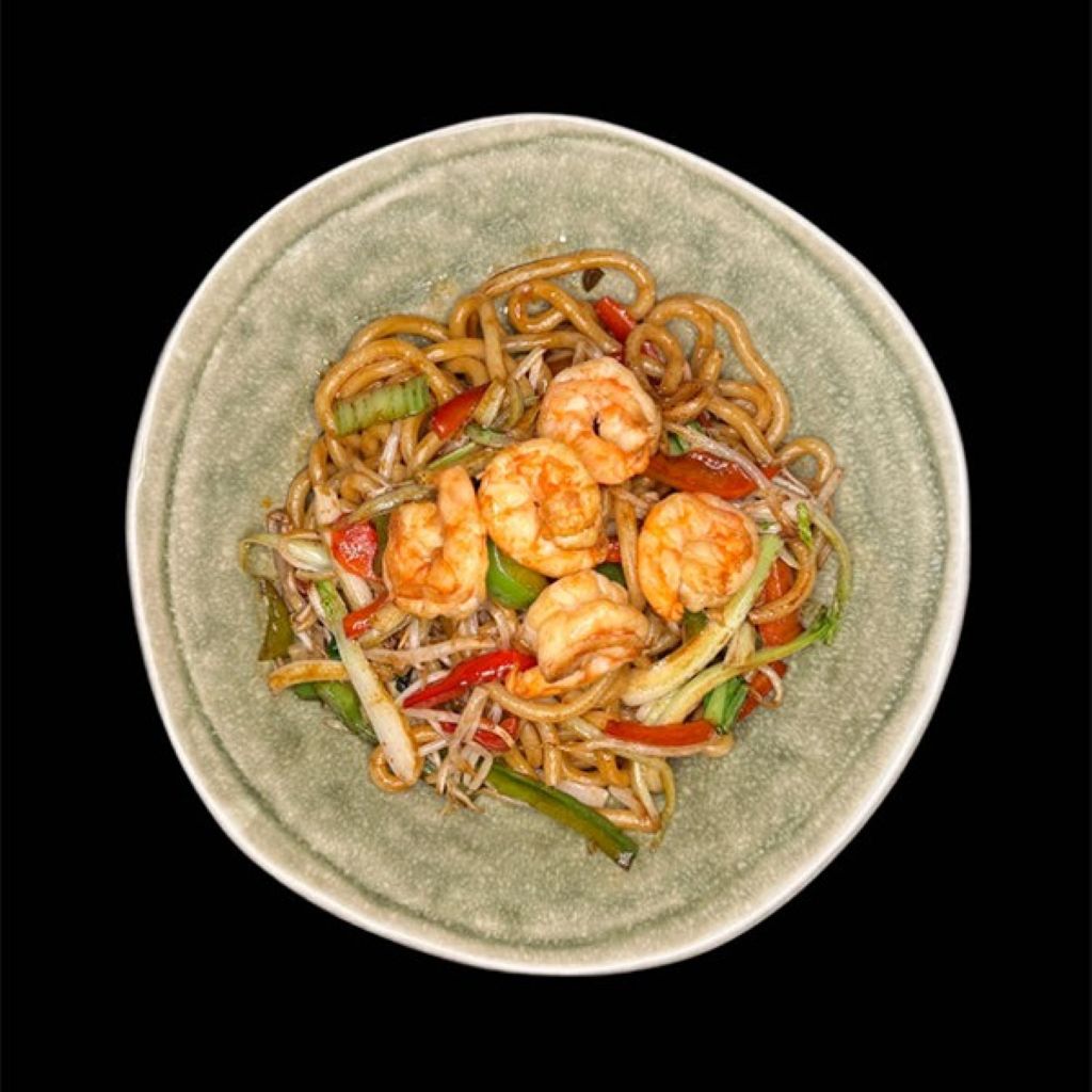 Yaki-Udon Con Gambas